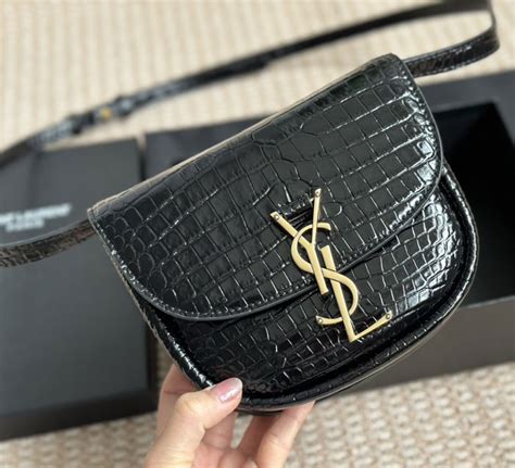 kaia mini ysl|KAIA SMALL SATCHEL IN SHINY CROCODILE.